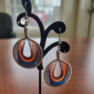 Handcrafted Thread Woven Teardrop Earrings